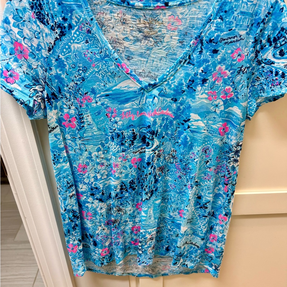 Blue Floral Women's Top